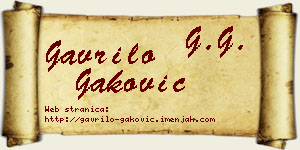 Gavrilo Gaković vizit kartica